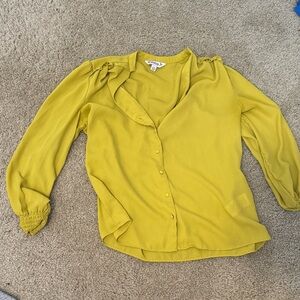 Nanette Lepore Mustard Button-Up Blouse